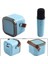 Karaoke Kablosuz Hoparlör Mikrofonlu Rgb Işıklı Bluetooth Speaker Tf Kart/usb Mavi 3