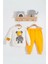 Ayıcık Baskılı Erkek Çocuk 2’li Mevsimlik takım - Sarı 1