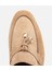 01AYH313760A300 KADIN Süet Deri Bej Gold Aksesuarlı Klasik Loafer 5