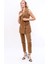 Blazer Yelek & Boru Paça Pantolon-Camel 3