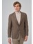 Erkek Kahve Örme Slim Fit Mono Yaka Ceket 3