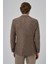 Erkek Kahve Örme Slim Fit Mono Yaka Ceket 5