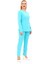 Sıfır Yaka Boydan Düğmeli Ceket & Dar Paça Pantolon-Turkuaz 3