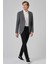 Erkek Siyah Poliviskon Trend Desenli Slim Fit Mono Yaka Dokuma Ceket 2