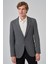 Erkek Siyah Poliviskon Trend Desenli Slim Fit Mono Yaka Dokuma Ceket 3