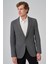 Erkek Siyah Poliviskon Trend Desenli Slim Fit Mono Yaka Dokuma Ceket 4