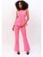 Uzun Klasik Yelek & Ispanyol Paça Pantolon Takım-Pembe 1