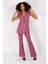 Blazer Yelek & Ispanyol Paça Pantolon-Rose 3