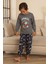 Krm Baskılı Kız Çocuk Pijama takımı - Gri 4