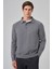 Erkek Gri Trend Core Spun Polo Yaka Dynamic Fit Rahat Kesim Triko 1