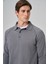 Erkek Gri Trend Core Spun Polo Yaka Dynamic Fit Rahat Kesim Triko 3