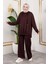 Modal Kumaş Kahverengi Oversize Ikili Takım 1