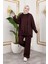 Modal Kumaş Kahverengi Oversize Ikili Takım 3
