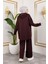 Modal Kumaş Kahverengi Oversize Ikili Takım 5