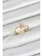 Pirinç Gold Renk Pembe Kelebek Kadın Yüzük 1