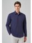 Erkek Lacivert Slim Fit Sert Yaka Gömlek 1