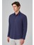 Erkek Lacivert Slim Fit Sert Yaka Gömlek 2