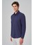 Erkek Lacivert Slim Fit Sert Yaka Gömlek 3