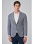 Erkek Lacivert Örme Trend Desenli Slim Fit Mono Yaka Ceket 1