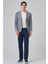 Erkek Lacivert Örme Trend Desenli Slim Fit Mono Yaka Ceket 2