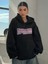 Kadın Baskılı Sweatshırt Kapüşonlu Oversize 3 Iplik Pamuklu 1