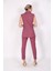 Blazer Yelek & Boru Paça Pantolon-Rose 3