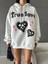 3 Iplik Şardonlu Oversize True Baskılı Sweat Beyaz 4
