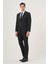 Erkek Siyah Poliviskon Basic Jakarlı Slim Fit Sivri Yaka Takım Elbise 5