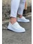 Beyaz Cilt Ortopedik Taban Erkek Casual Ayakkabı 3