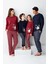 Garson Kız Çocuk Aile %100 Pamuklu 4 Mevsim Ekoseli Uzun Kollu Pijama Takım 2