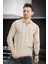 Vilnius Slim Fit Çizgili Gömlek Yaka Yarım Fermuarlı Erkek Triko 2
