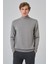 Erkek Gri Basic Yarım Balıkçı Yaka Dynamic Fit Rahat Kesim Triko 3