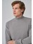 Erkek Gri Basic Yarım Balıkçı Yaka Dynamic Fit Rahat Kesim Triko 4