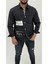 Jayden Classic Denim Black Dıgıtal Baskılı Vintage Jean Erkek Gömlek 2