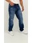 Edna Baggy Denim Koyu Mavi Lazer Detaylı Jean Pantolon 4
