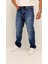 Edna Baggy Denim Koyu Mavi Lazer Detaylı Jean Pantolon 5