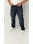 Hope Baggy Denim Koyu Mavi Lazer Baskı Detaylı Erkek Jean Pantolon 1
