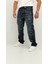Hope Baggy Denim Koyu Mavi Lazer Baskı Detaylı Erkek Jean Pantolon 3