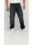 Hope Baggy Denim Koyu Mavi Lazer Baskı Detaylı Erkek Jean Pantolon 5