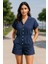 Lacivert Rahat Kalıp Short Elbise 7