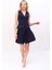 Klasik Yelek & Kısa Kloş Etek Takım-Lacivert 5