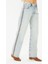 Kenarı Nakışlı Açık Mavi Denim Pantolon 4
