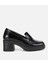 01AYH314470A100 KADIN Rugan Deri Siyah Topuklu Klasik Loafer 1