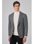 Erkek Füme Örme Trend Desenli Slim Fit Mono Yaka Ceket 1