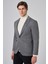 Erkek Füme Örme Trend Desenli Slim Fit Mono Yaka Ceket 2