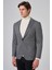 Erkek Füme Örme Trend Desenli Slim Fit Mono Yaka Ceket 3
