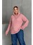 Büyük Beden Uzun Kollu Kapüşonlu Yanları Cepli Ince Örme Sweatshirt 300373 1