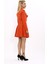 Gömlek Yaka Kısa Ceket & Kısa Kloş Etek-Turuncu 4
