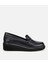 01AYH314460A100 KADIN Deri Siyah Tokalı Dolgu Topuklu Klasik Loafer 1