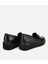 01AYH314460A100 KADIN Deri Siyah Tokalı Dolgu Topuklu Klasik Loafer 4